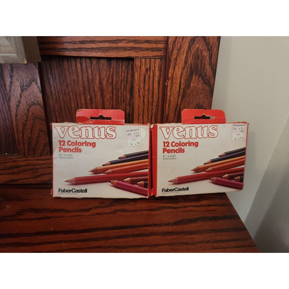 NOS Vintage Lot 24 Colored Pencils Faber Castell USA 4 1/2 Inch 2‎ Packs Of 12